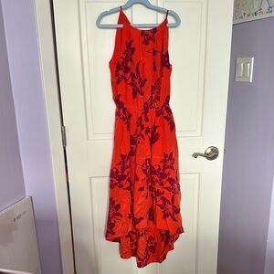 Banana Republic Red and Purple High Low Dress